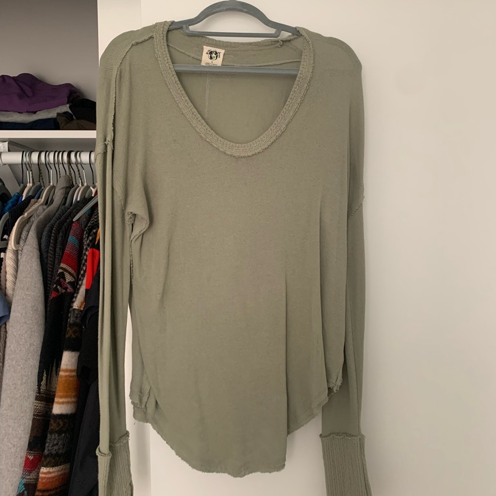 Free People olive flannel NEVER WORN